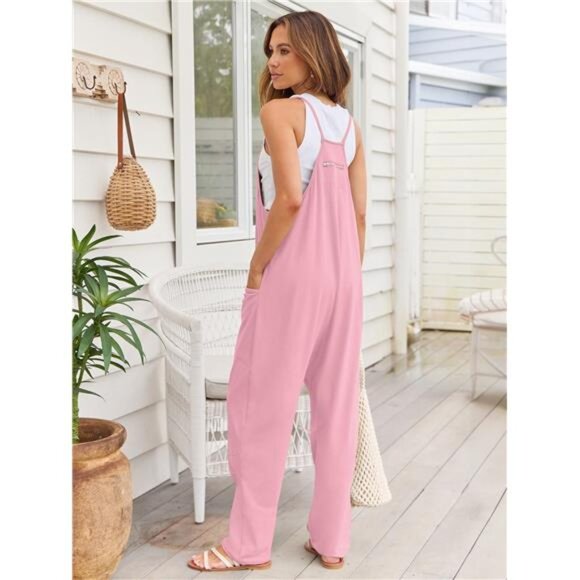 V-Neck Spaghetti Strap Jumpsuit - Picture 9 of 16